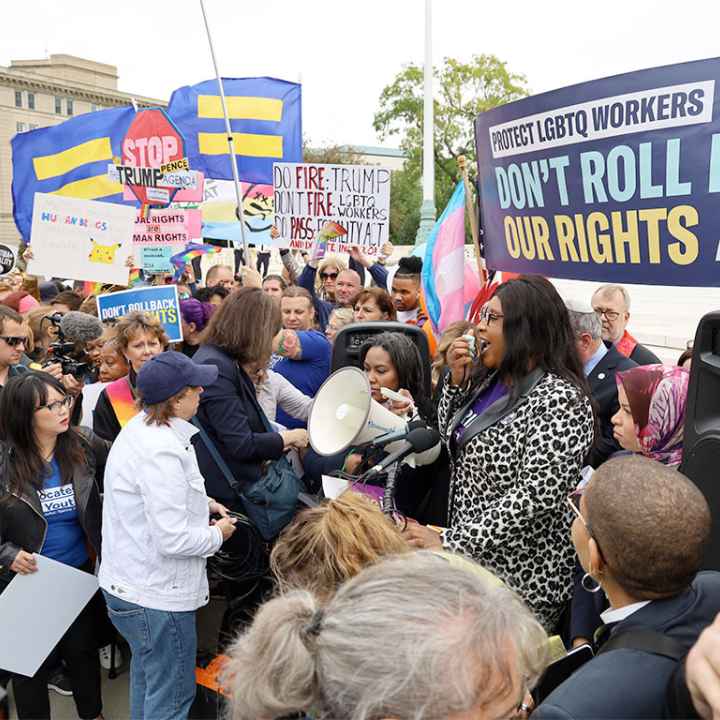 Trans rights rally at the Supreme Court